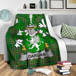 Scottish Dargan or McDeargan Coat of Arms Family Crest Ireland Blanket Irish National Tartan Irish County Blanket