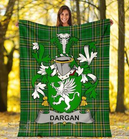 Scottish Dargan or McDeargan Coat of Arms Family Crest Ireland Blanket Irish National Tartan Irish County Blanket