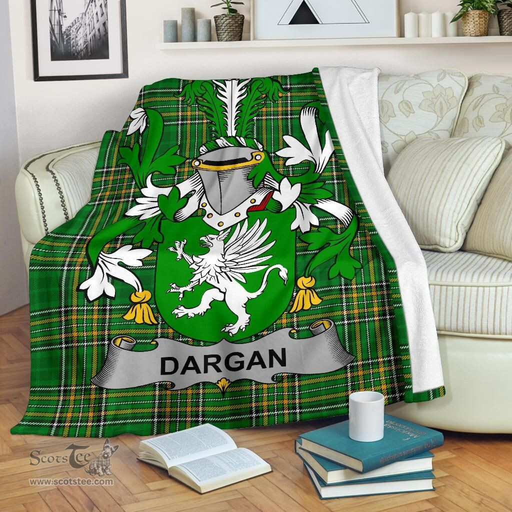 Scottish Dargan or McDeargan Coat of Arms Family Crest Ireland Blanket Irish National Tartan Irish County Blanket