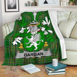 Scottish Dargan or McDeargan Coat of Arms Family Crest Ireland Blanket Irish National Tartan Irish County Blanket