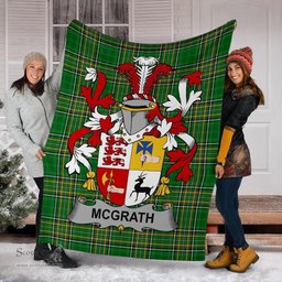 Scottish McGrath or McGraw Coat of Arms Family Crest Ireland Blanket Irish National Tartan Irish County Blanket