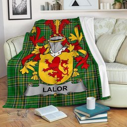 Scottish Lalor or O'Lawlor Coat of Arms Family Crest Ireland Blanket Irish National Tartan Irish County Blanket