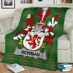 Scottish Newman Coat of Arms Family Crest Ireland Blanket Irish National Tartan Irish County Blanket