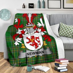 Scottish Newman Coat of Arms Family Crest Ireland Blanket Irish National Tartan Irish County Blanket