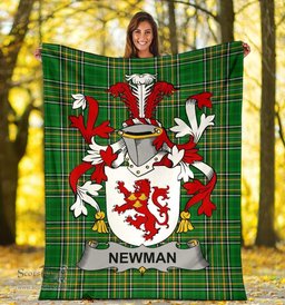 Scottish Newman Coat of Arms Family Crest Ireland Blanket Irish National Tartan Irish County Blanket