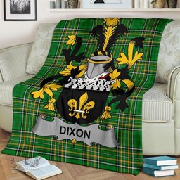 Scottish Dixon Coat of Arms Family Crest Ireland Blanket Irish National Tartan Irish County Blanket