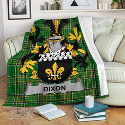 Scottish Dixon Coat of Arms Family Crest Ireland Blanket Irish National Tartan Irish County Blanket