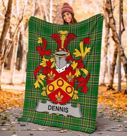 Scottish Dennis Coat of Arms Family Crest Ireland Blanket Irish National Tartan Irish County Blanket