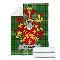 Scottish Dennis Coat of Arms Family Crest Ireland Blanket Irish National Tartan Irish County Blanket
