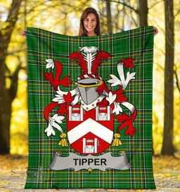 Scottish Tipper Coat of Arms Family Crest Ireland Blanket Irish National Tartan Irish County Blanket
