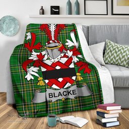 Scottish Blacke Coat of Arms Family Crest Ireland Blanket Irish National Tartan Irish County Blanket