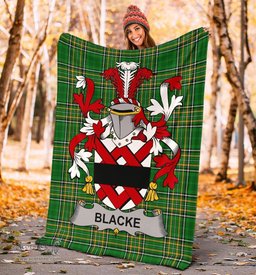 Scottish Blacke Coat of Arms Family Crest Ireland Blanket Irish National Tartan Irish County Blanket