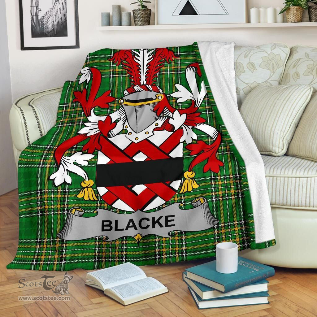 Scottish Blacke Coat of Arms Family Crest Ireland Blanket Irish National Tartan Irish County Blanket