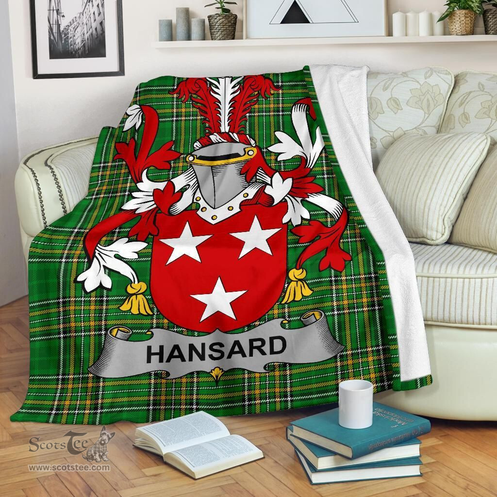 Scottish Hansard Coat of Arms Family Crest Ireland Blanket Irish National Tartan Irish County Blanket