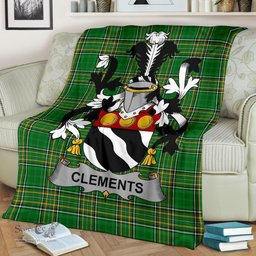 Scottish Clements Coat of Arms Family Crest Ireland Blanket Irish National Tartan Irish County Blanket