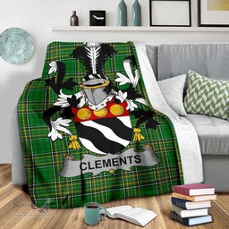 Scottish Clements Coat of Arms Family Crest Ireland Blanket Irish National Tartan Irish County Blanket