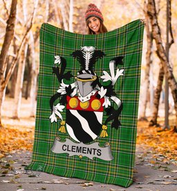 Scottish Clements Coat of Arms Family Crest Ireland Blanket Irish National Tartan Irish County Blanket