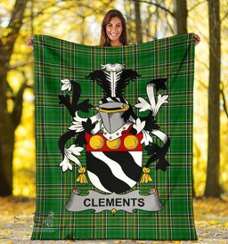 Scottish Clements Coat of Arms Family Crest Ireland Blanket Irish National Tartan Irish County Blanket