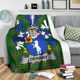 Scottish Dehany Coat of Arms Family Crest Ireland Blanket Irish National Tartan Irish County Blanket