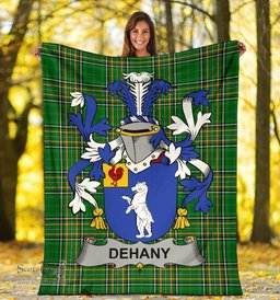 Scottish Dehany Coat of Arms Family Crest Ireland Blanket Irish National Tartan Irish County Blanket