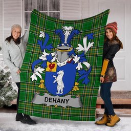 Scottish Dehany Coat of Arms Family Crest Ireland Blanket Irish National Tartan Irish County Blanket