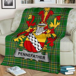 Scottish Pennefather Coat of Arms Family Crest Ireland Blanket Irish National Tartan Irish County Blanket