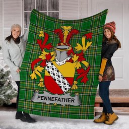 Scottish Pennefather Coat of Arms Family Crest Ireland Blanket Irish National Tartan Irish County Blanket