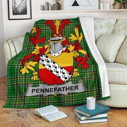Scottish Pennefather Coat of Arms Family Crest Ireland Blanket Irish National Tartan Irish County Blanket