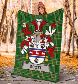 Scottish Scott Coat of Arms Family Crest Ireland Blanket Irish National Tartan Irish County Blanket