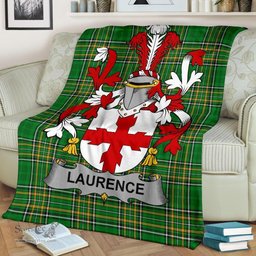 Scottish Laurence Coat of Arms Family Crest Ireland Blanket Irish National Tartan Irish County Blanket