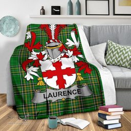 Scottish Laurence Coat of Arms Family Crest Ireland Blanket Irish National Tartan Irish County Blanket
