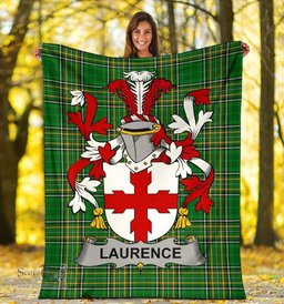 Scottish Laurence Coat of Arms Family Crest Ireland Blanket Irish National Tartan Irish County Blanket