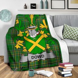 Scottish Dowd or O'Dowd Coat of Arms Family Crest Ireland Blanket Irish National Tartan Irish County Blanket
