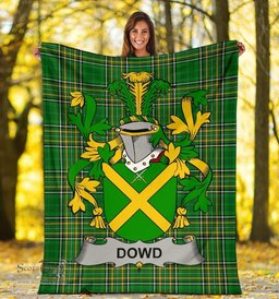 Scottish Dowd or O'Dowd Coat of Arms Family Crest Ireland Blanket Irish National Tartan Irish County Blanket