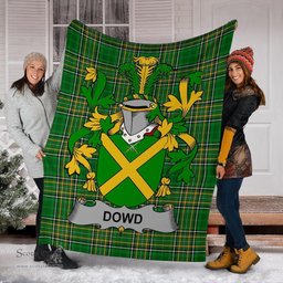 Scottish Dowd or O'Dowd Coat of Arms Family Crest Ireland Blanket Irish National Tartan Irish County Blanket