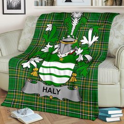Scottish Haly Coat of Arms Family Crest Ireland Blanket Irish National Tartan Irish County Blanket