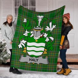 Scottish Haly Coat of Arms Family Crest Ireland Blanket Irish National Tartan Irish County Blanket