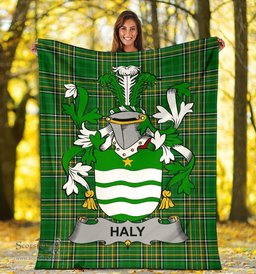 Scottish Haly Coat of Arms Family Crest Ireland Blanket Irish National Tartan Irish County Blanket