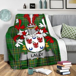 Scottish Lally or O'Mullally Coat of Arms Family Crest Ireland Blanket Irish National Tartan Irish County Blanket