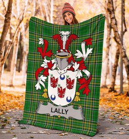 Scottish Lally or O'Mullally Coat of Arms Family Crest Ireland Blanket Irish National Tartan Irish County Blanket