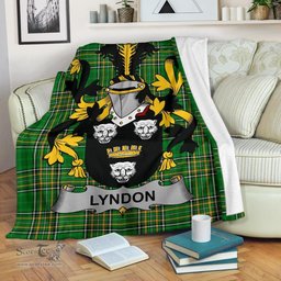 Scottish Lyndon or Gindon Coat of Arms Family Crest Ireland Blanket Irish National Tartan Irish County Blanket