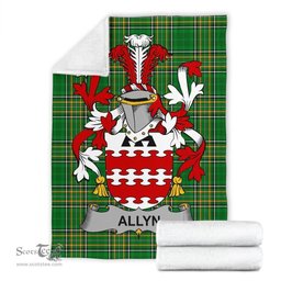 Scottish Allyn Coat of Arms Family Crest Ireland Blanket Irish National Tartan Irish County Blanket