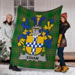 Scottish Exham Coat of Arms Family Crest Ireland Blanket Irish National Tartan Irish County Blanket