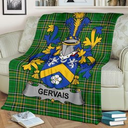 Scottish Gervais Coat of Arms Family Crest Ireland Blanket Irish National Tartan Irish County Blanket
