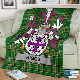 Scottish Riggs Coat of Arms Family Crest Ireland Blanket Irish National Tartan Irish County Blanket