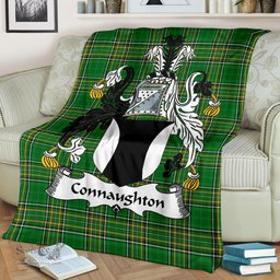 Scottish Connaughton Coat of Arms Family Crest Ireland Blanket Irish National Tartan Irish County Blanket