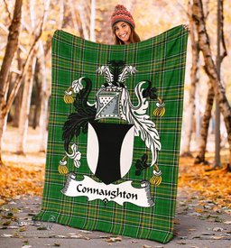 Scottish Connaughton Coat of Arms Family Crest Ireland Blanket Irish National Tartan Irish County Blanket
