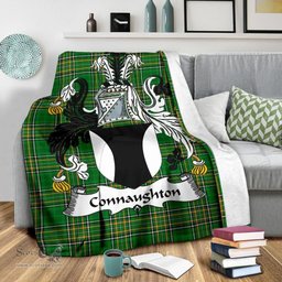 Scottish Connaughton Coat of Arms Family Crest Ireland Blanket Irish National Tartan Irish County Blanket