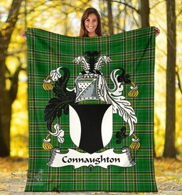 Scottish Connaughton Coat of Arms Family Crest Ireland Blanket Irish National Tartan Irish County Blanket