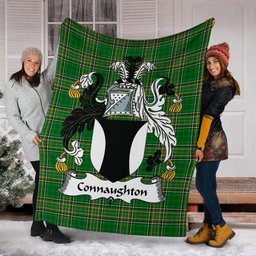 Scottish Connaughton Coat of Arms Family Crest Ireland Blanket Irish National Tartan Irish County Blanket